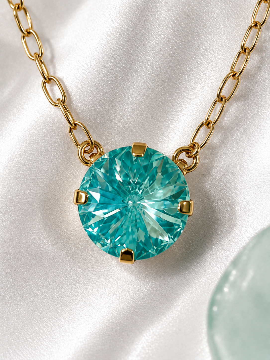 Sea Glass Solitaire Necklace — 14 mm
