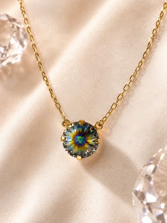Aurora Bloom Solitaire Necklace — 14 mm