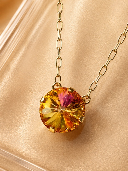 Creme Brulee Solitaire Necklace — 14 mm