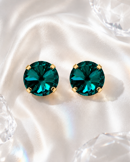 Peacock Gummy Gem Studs- 12mm