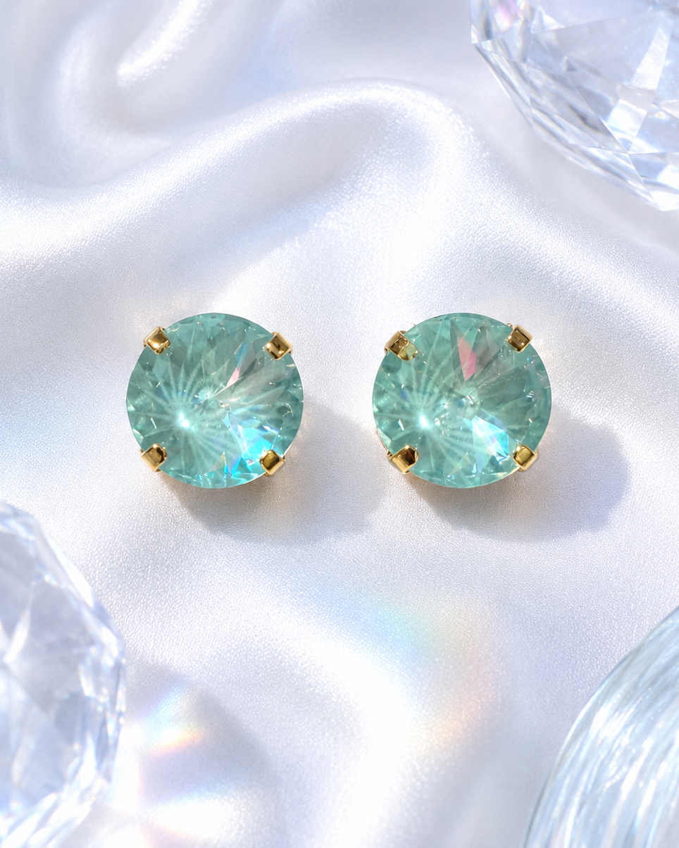 Sea Glass Gummy Gem Studs- 12mm