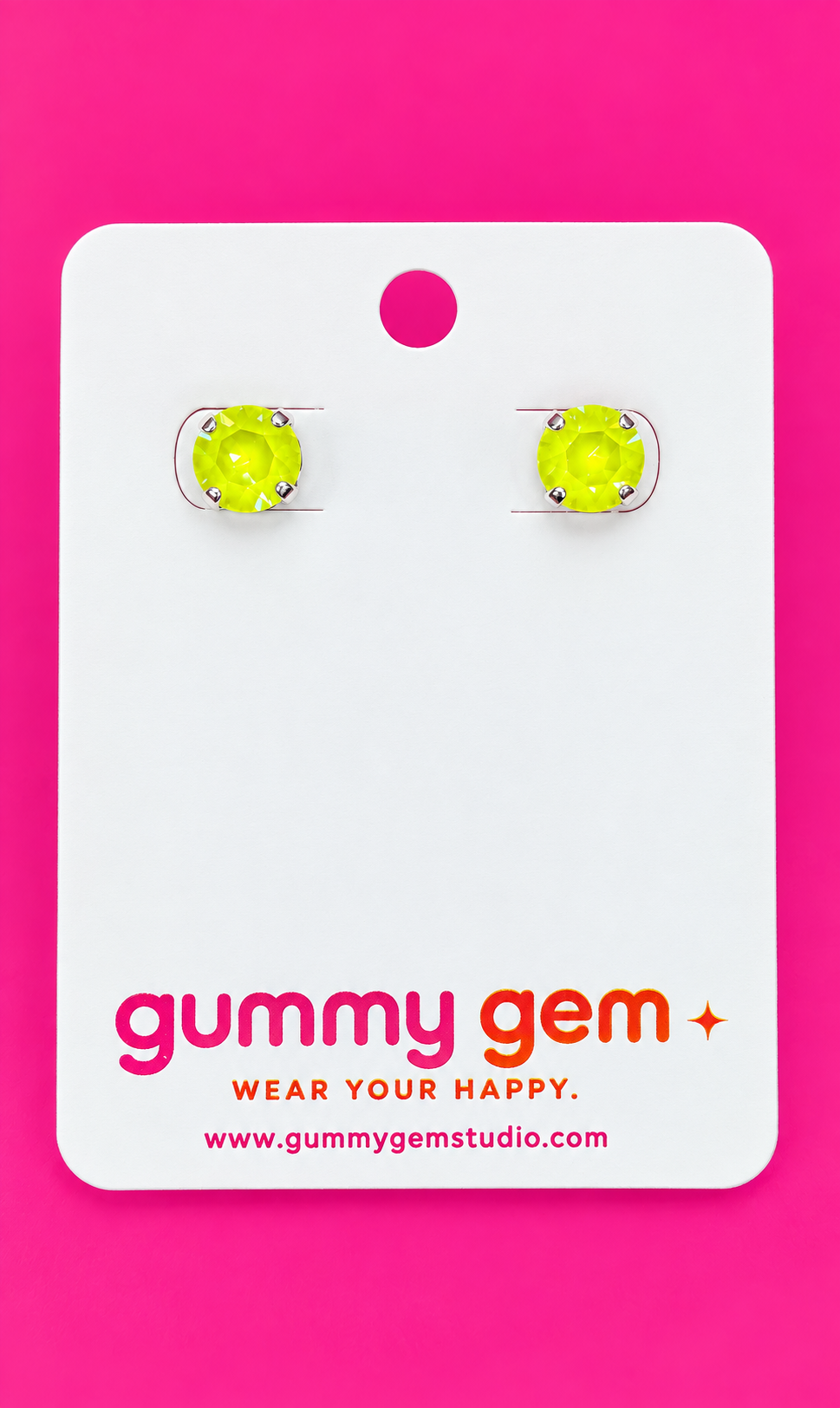 Electric Lemon Studs- 8mm