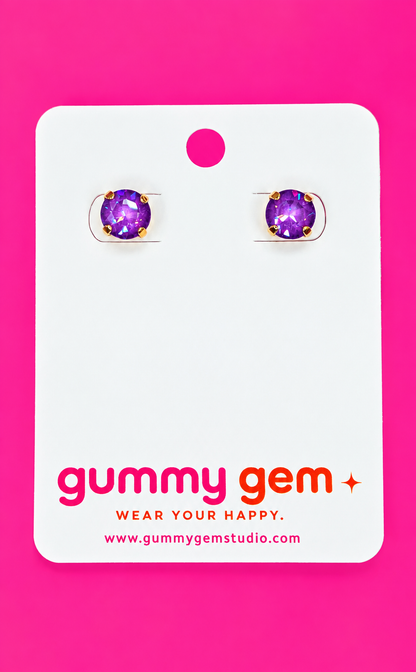 Electric Violet Studs- 8mm