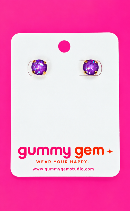 Electric Violet Studs- 8mm