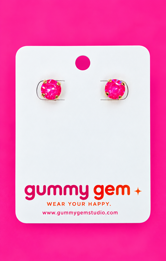 Hyper Pink Studs- 8mm