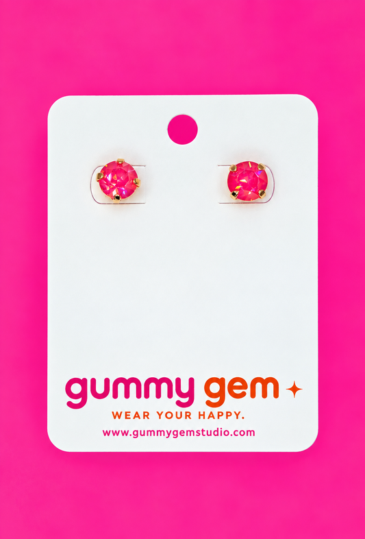 Pink Punch Studs- 8mm