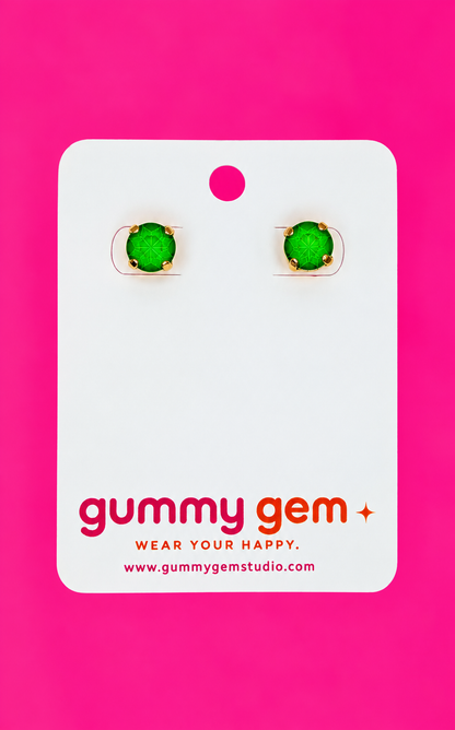 Electric Green Studs- 8mm
