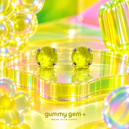 Electric Lemon Studs- 8mm