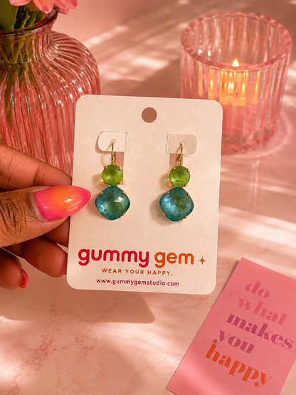 Sea Glass Gem Drop Earrings