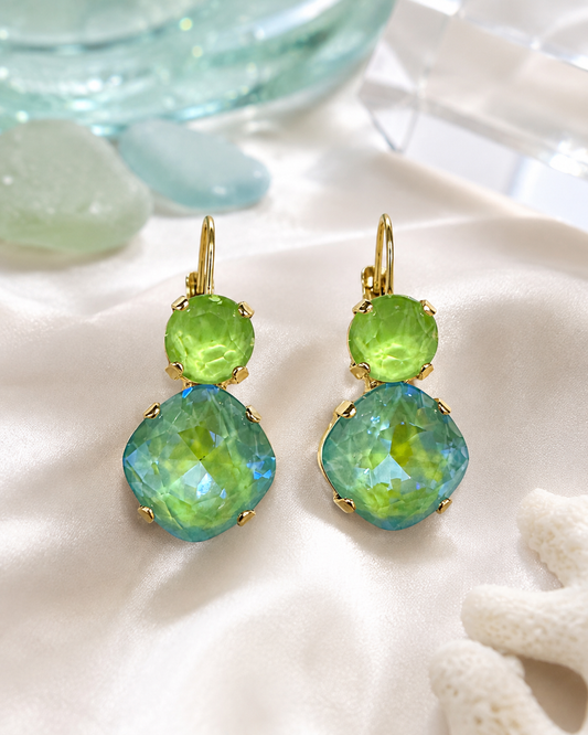 Sea Glass Gem Drop Earrings