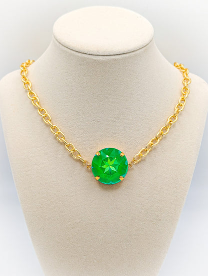 Jelly Lime Statement Necklace- 27mm