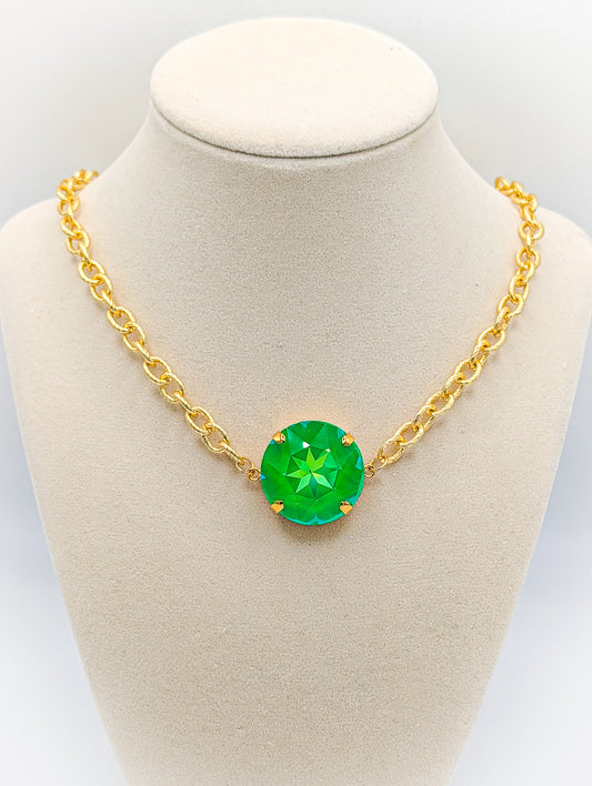 Jelly Lime Statement Necklace- 27mm