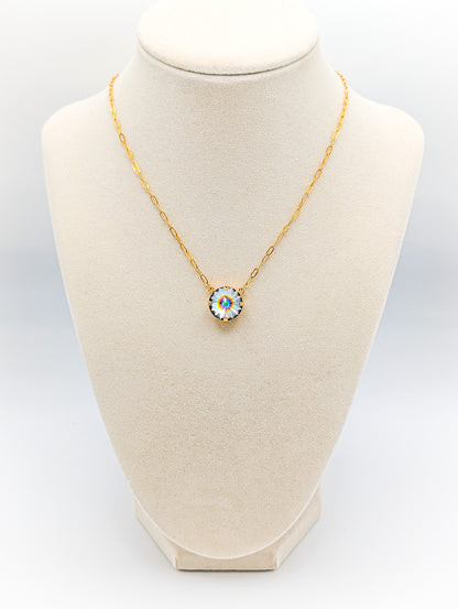 Aurora Bloom Solitaire Necklace — 14 mm