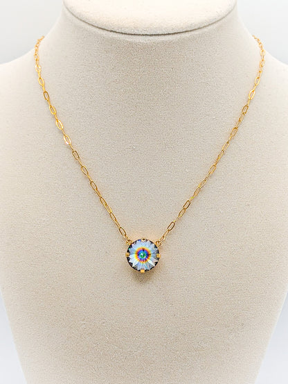 Aurora Bloom Solitaire Necklace — 14 mm