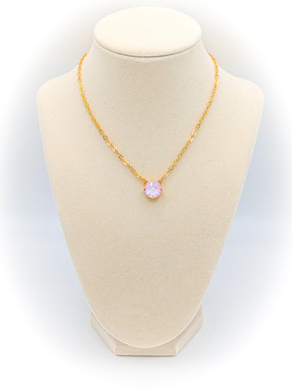 Peach Bellini Solitaire Necklace — 12 mm