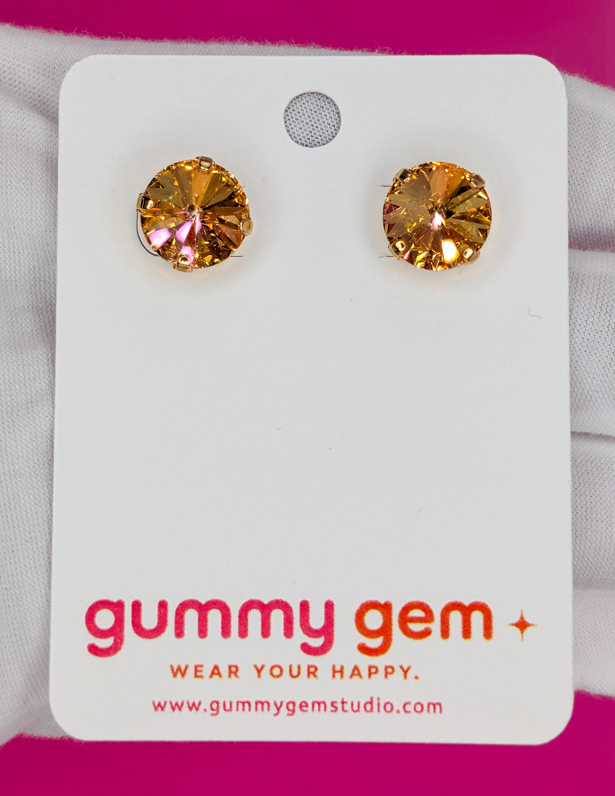 Creme Brulee Gummy Gem Studs- 12mm