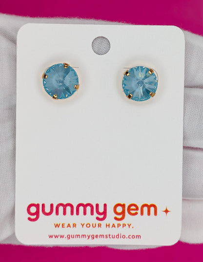 Sea Glass Gummy Gem Studs- 12mm