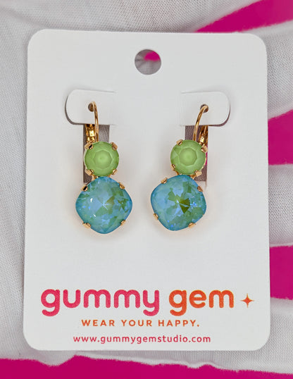 Sea Glass Gem Drop Earrings
