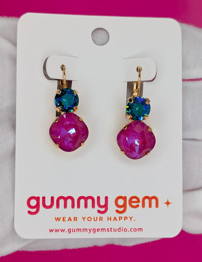 Dragonfruit Gem Drop Earrings