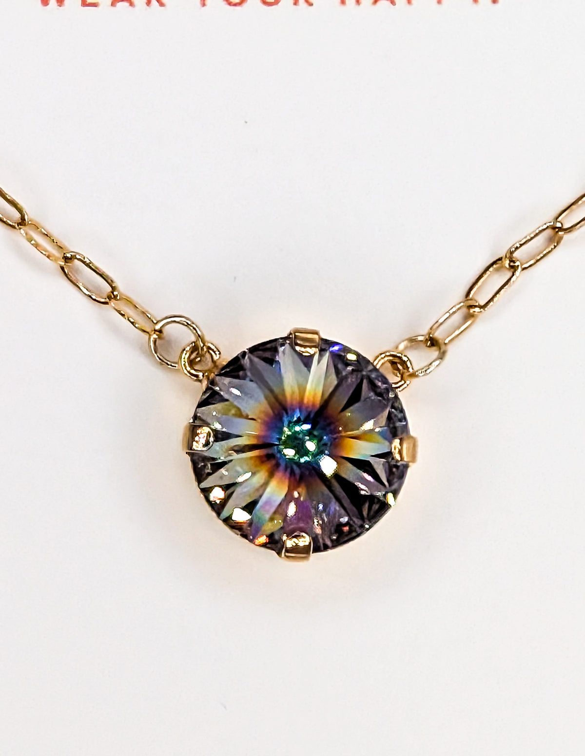 Aurora Bloom Solitaire Necklace — 14 mm
