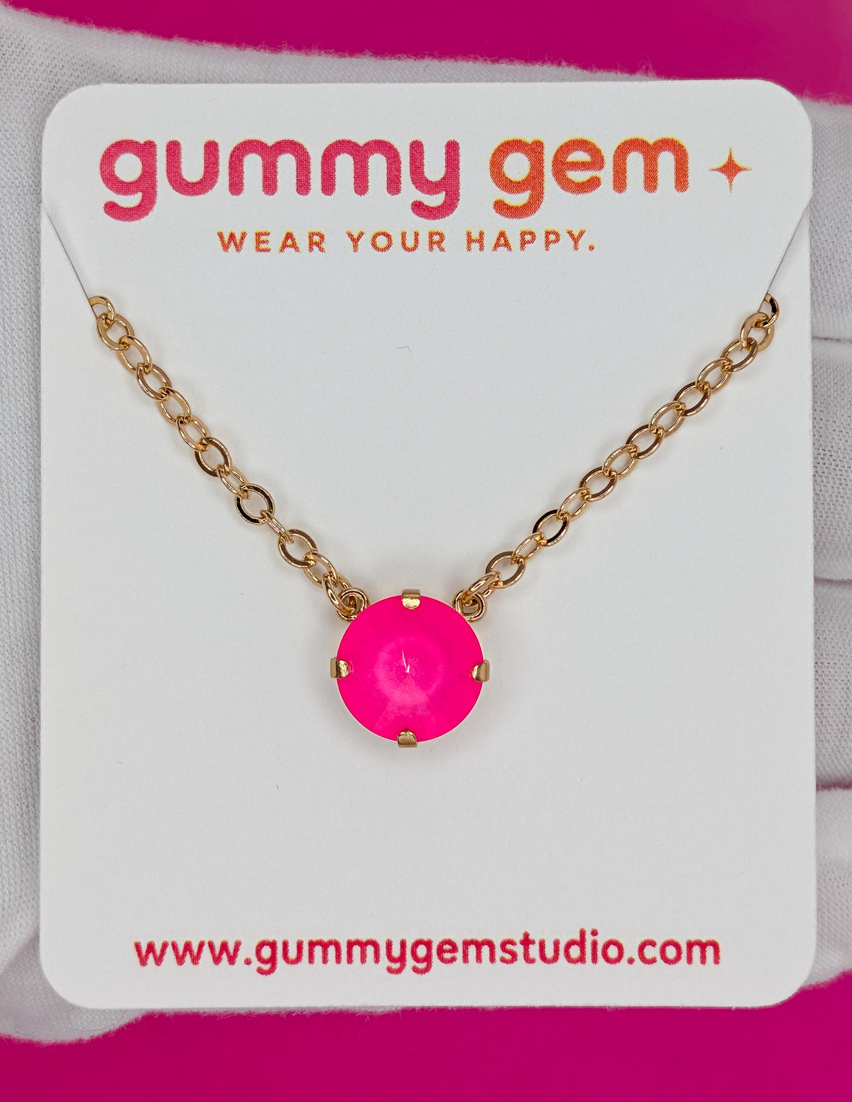 Hot Candy Solitaire Necklace — 12 mm