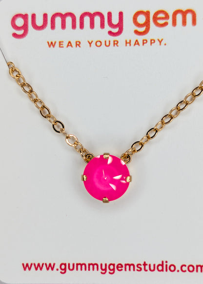 Hot Candy Solitaire Necklace — 12 mm