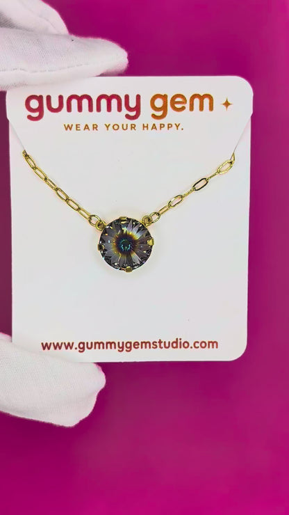 Aurora Bloom Solitaire Necklace — 14 mm