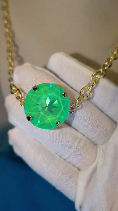 Jelly Lime Statement Necklace- 27mm