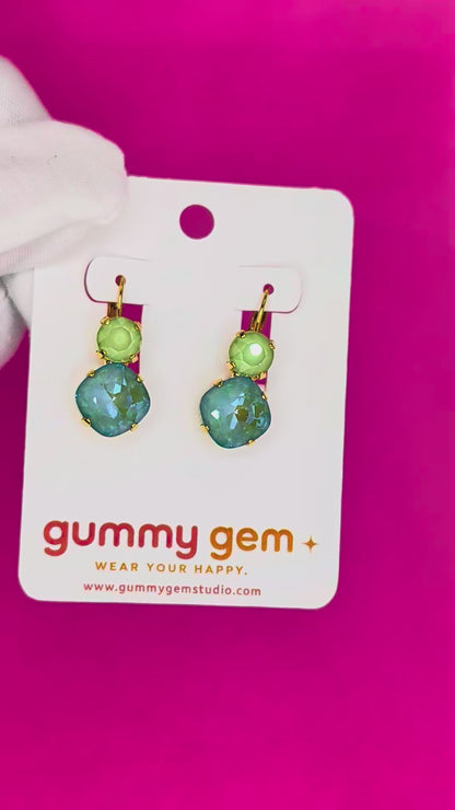 Sea Glass Gem Drop Earrings