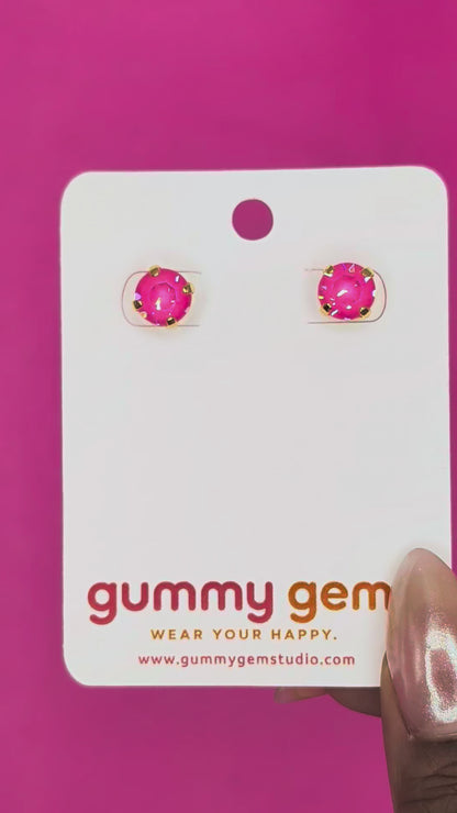 Hyper Pink Studs- 8mm
