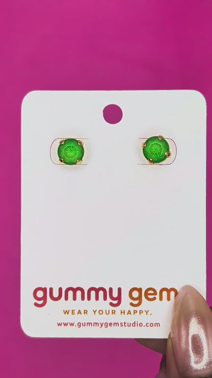 Electric Green Studs- 8mm