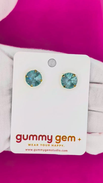 Sea Glass Gummy Gem Studs- 12mm