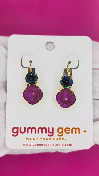 Dragonfruit Gem Drop Earrings