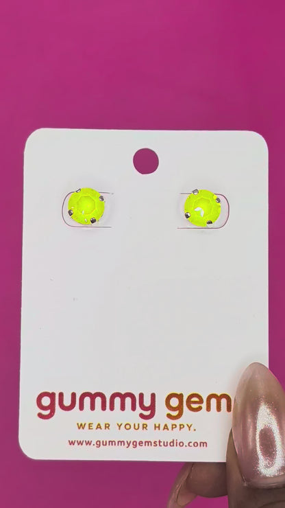 Electric Lemon Studs- 8mm